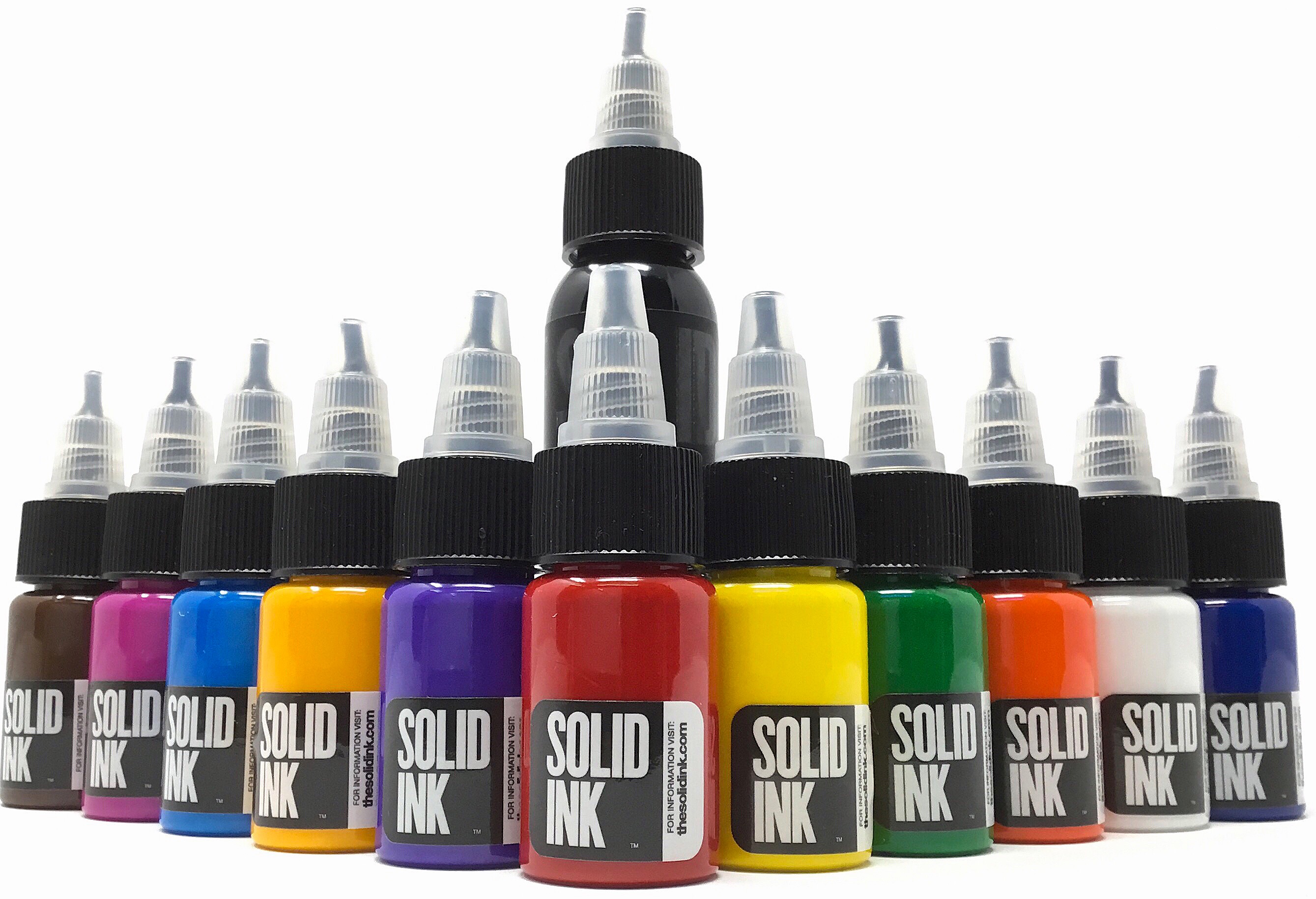 Solid Ink 11 Half Ounce Colors and 1oz Black Mini Travel Set Solid Ink 11 Half Ounce Colors and 1oz Black Mini Travel Set